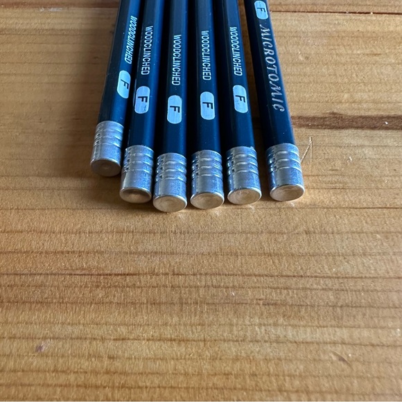 NOS Vintage mcm Eberhard Faber Microtomic F Woodclinched pencils lot of 6 - Picture 5 of 5